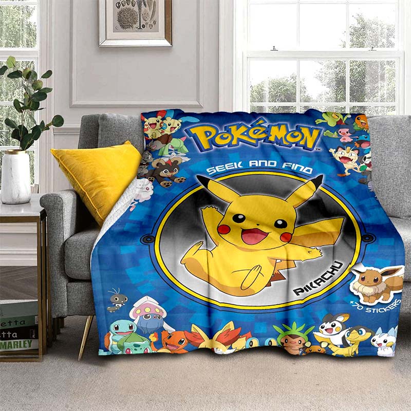 

This New 2026 Pokémon Cartoon Blanket Is Warm, Soft, and Suitable for All Seasons, Perfect for Home, Travel, and Picnics. 75x90cm