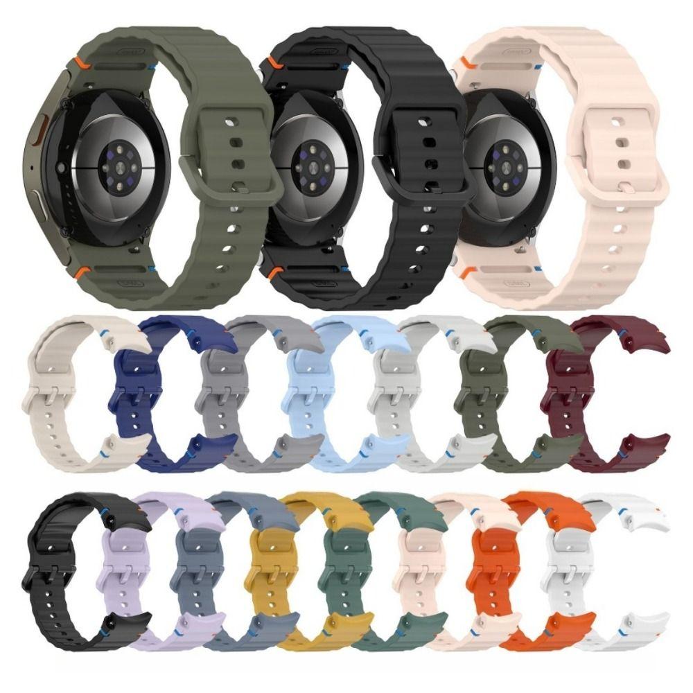

Silicone Watchband Solid Color Watch Band for Galaxy Watch 4/5/6/7/FE Classic Pro світло-сірого кольору