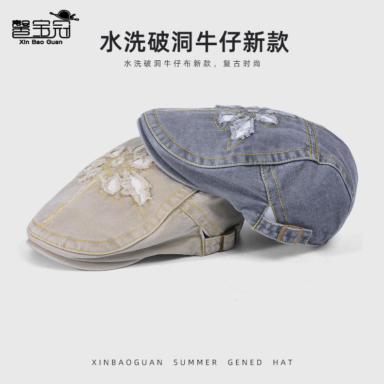 British Retro Cowboy Forward Hat Versatile Fashion Show Face Little Peaked Hat Children Spring and Summer Literary and Artistic Painter Beret