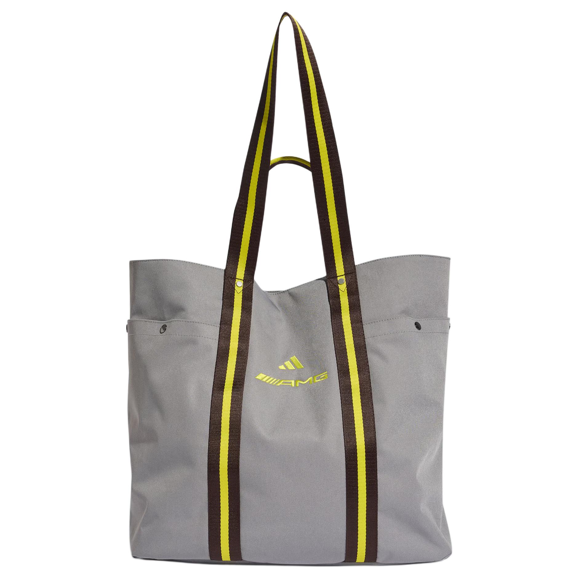 Adidas Casual Snap Design Tote Bag Twill Fabric Handbag Unisex tote bags Gray KQ8362 Gray