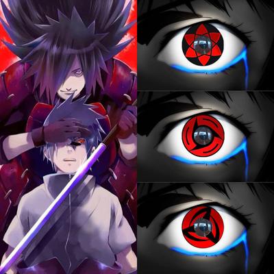 Lenti a contatto colorate Sharingan Cosplay 2 pezzi con custodia