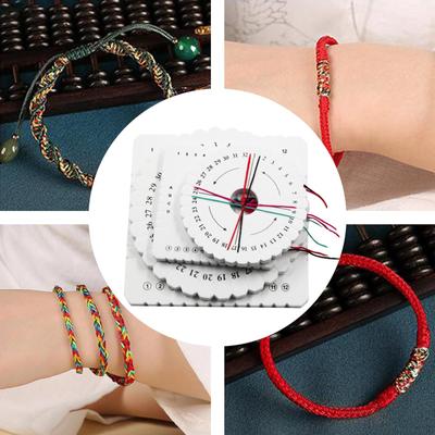 10.3cm+15cm Square Round 4Pcs Bracelet Weaving Supplies Bracelet Braided Kumihimo Disk Foam Disc Braiding Disk Kumihimo Disc for DIY Loom