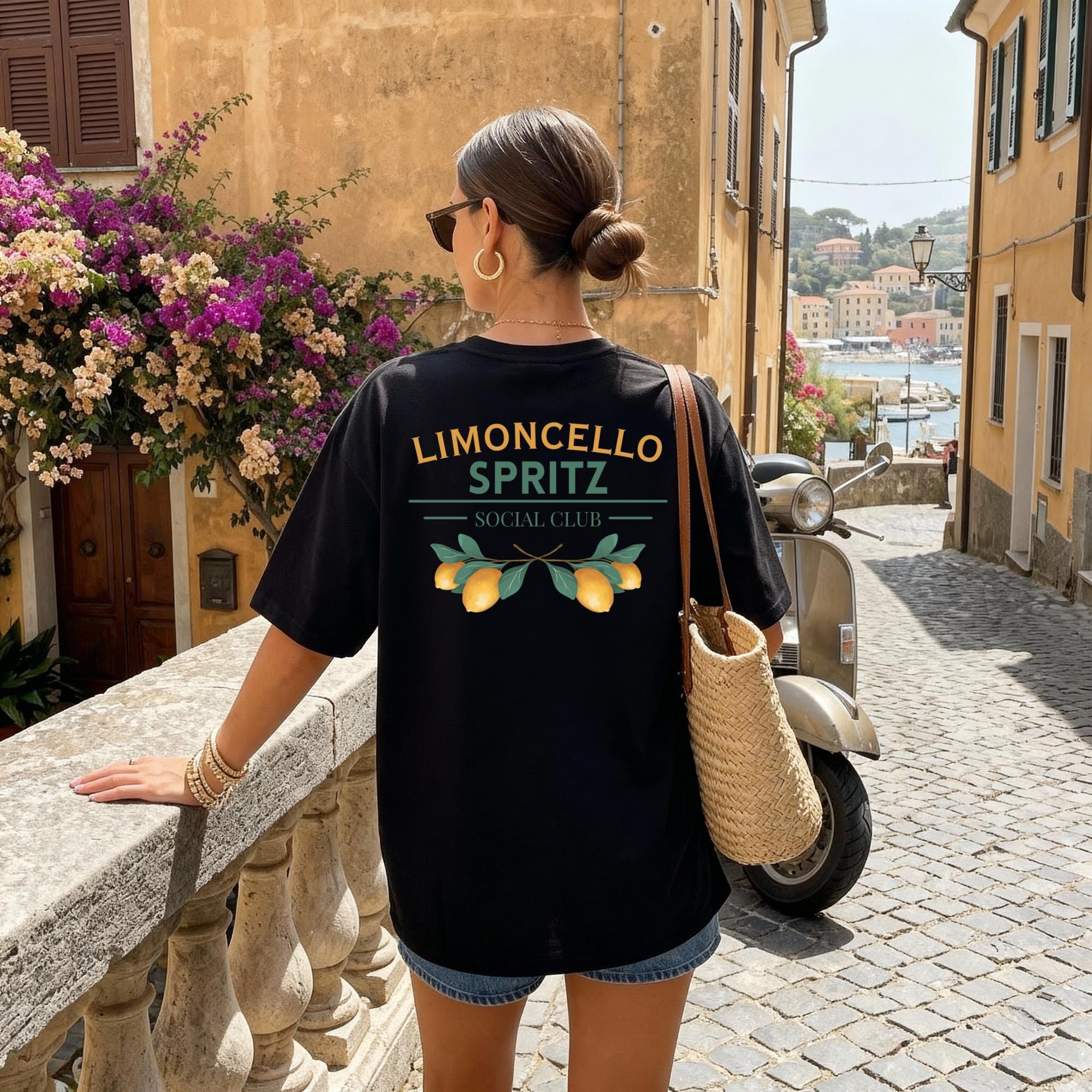 Limoncello Spritz Social Club T-shirt _ Vintage Italian Summer Tee Y2k Short Sleeves Classic Oversized Unisex Harajuku high quality 4XL