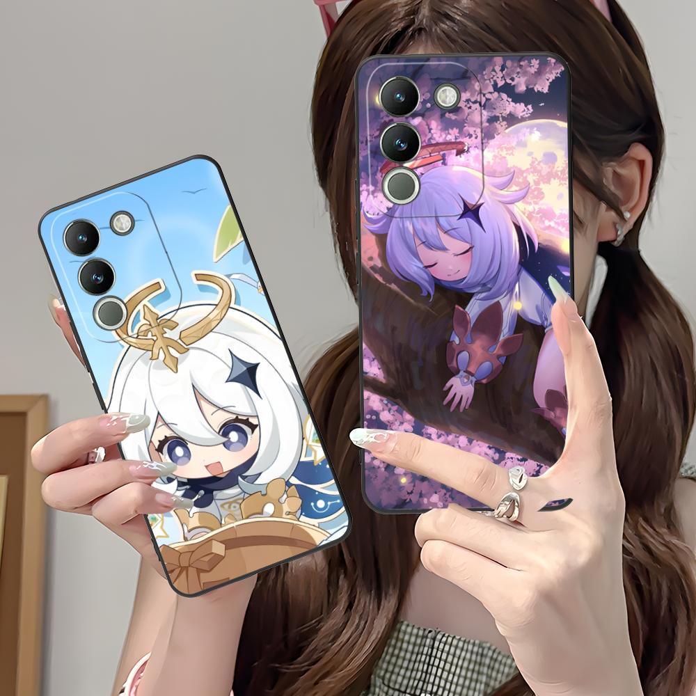 Game GI Paimon Matte TPU Mobile Phone Case for VIVO V60 V50 V40 V30 V29 V27 V25 V23 Pro Lite 5G Colorful Printing Cover