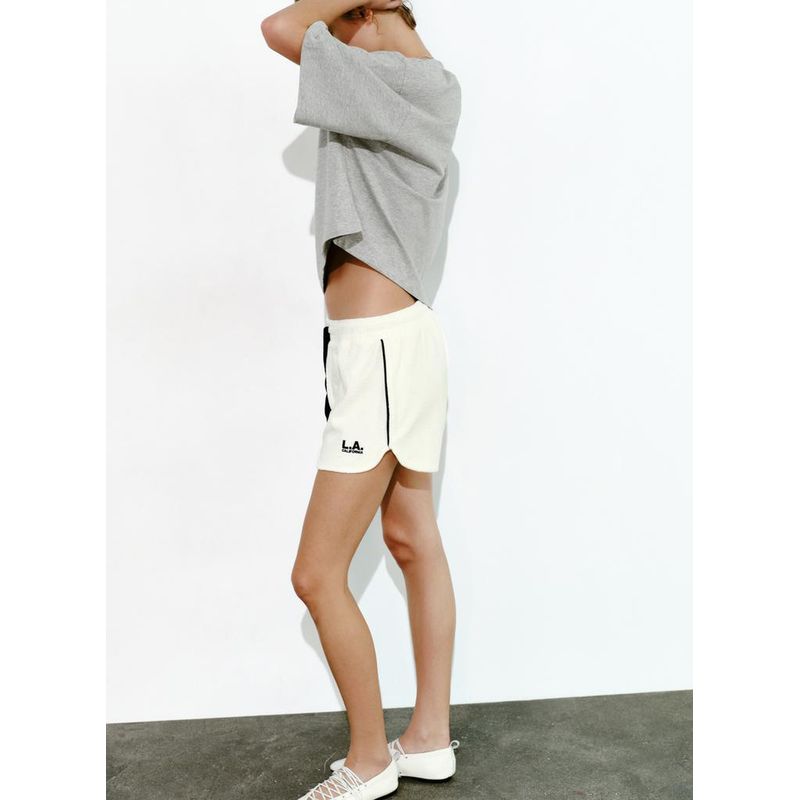 Spring New Arrival American Printing Loose Short T-shirt 0264344 Embroider Towel Effect Shorts 0264342