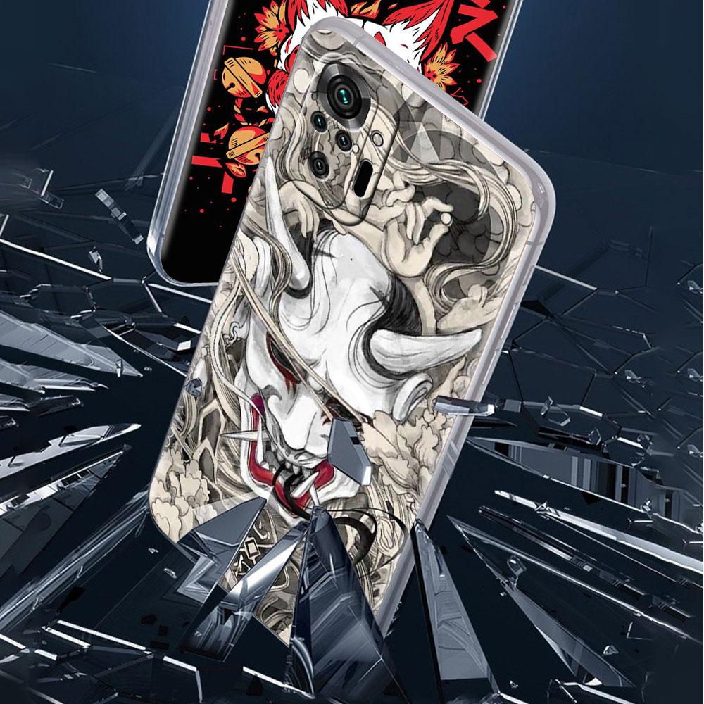 Custodia Maschera Oni Samurai Per Xiaomi Redmi Note 11 Pro 10 9 9S 8 8T 7 9A 9C 9T 10 10C K40 Cover Morbida Trasparente in TPU per Telefono