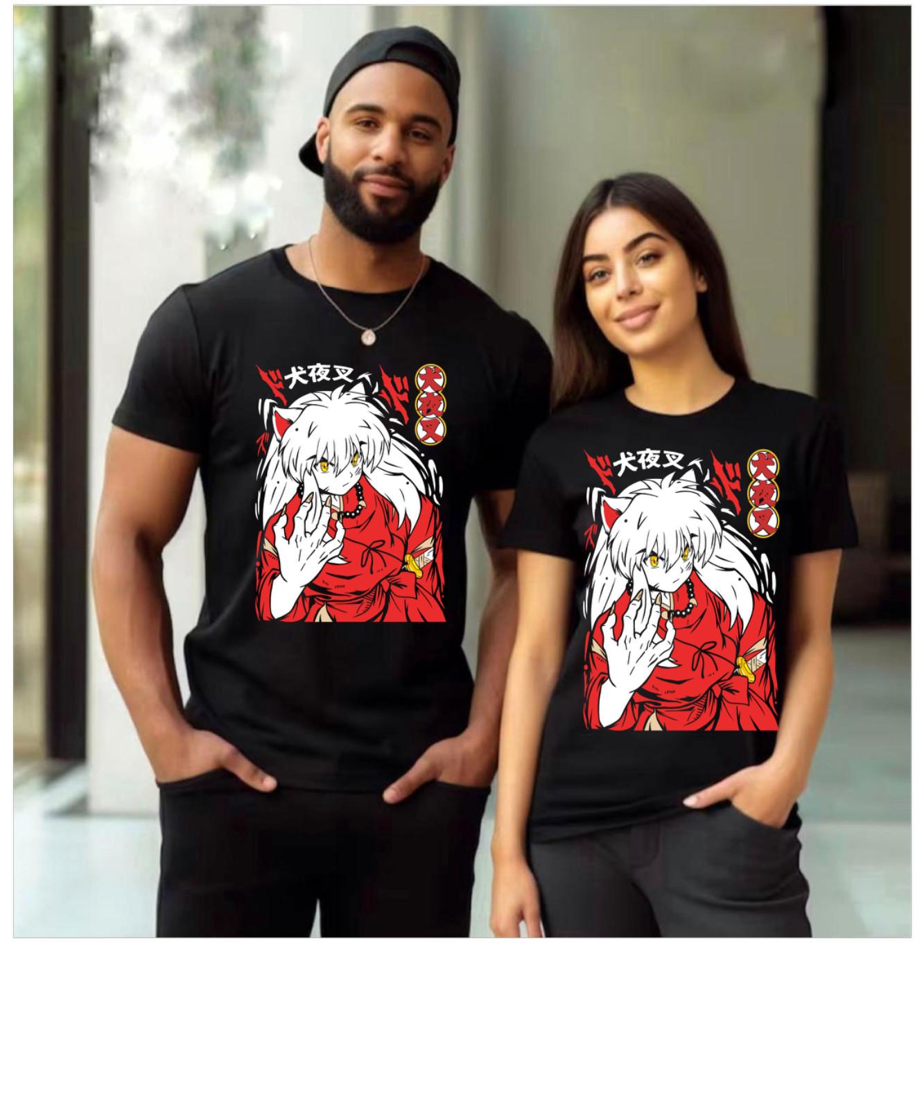 Inuyasha Sesshomaru T-Shirt Mens Womens Tees Top Red Moon Inu Yasha Kawaii Anime Tee Shirt All Size 4XL