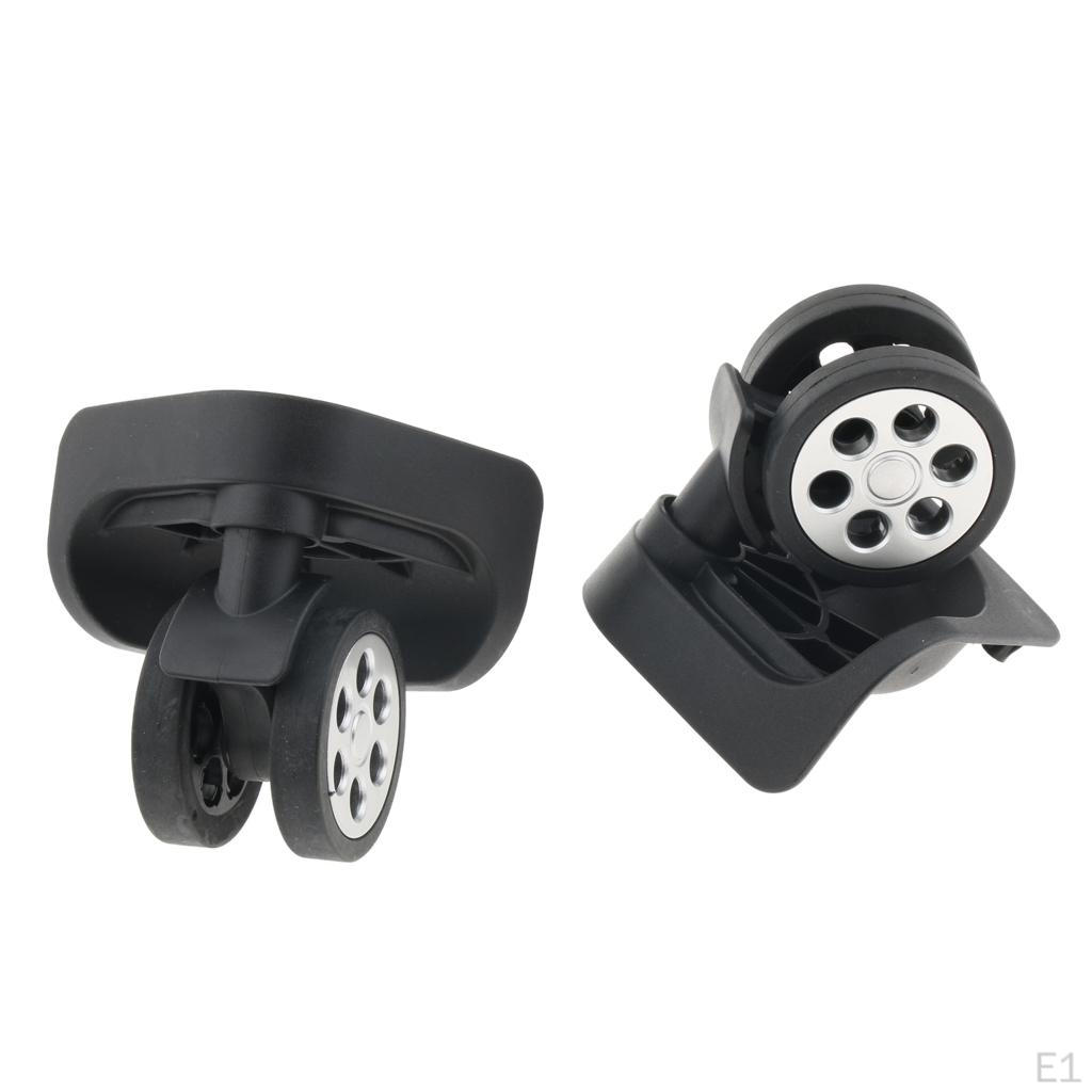 1 Pair Luggage Suitcase Replacement Porous Wheels For Travel Bag A85 Black