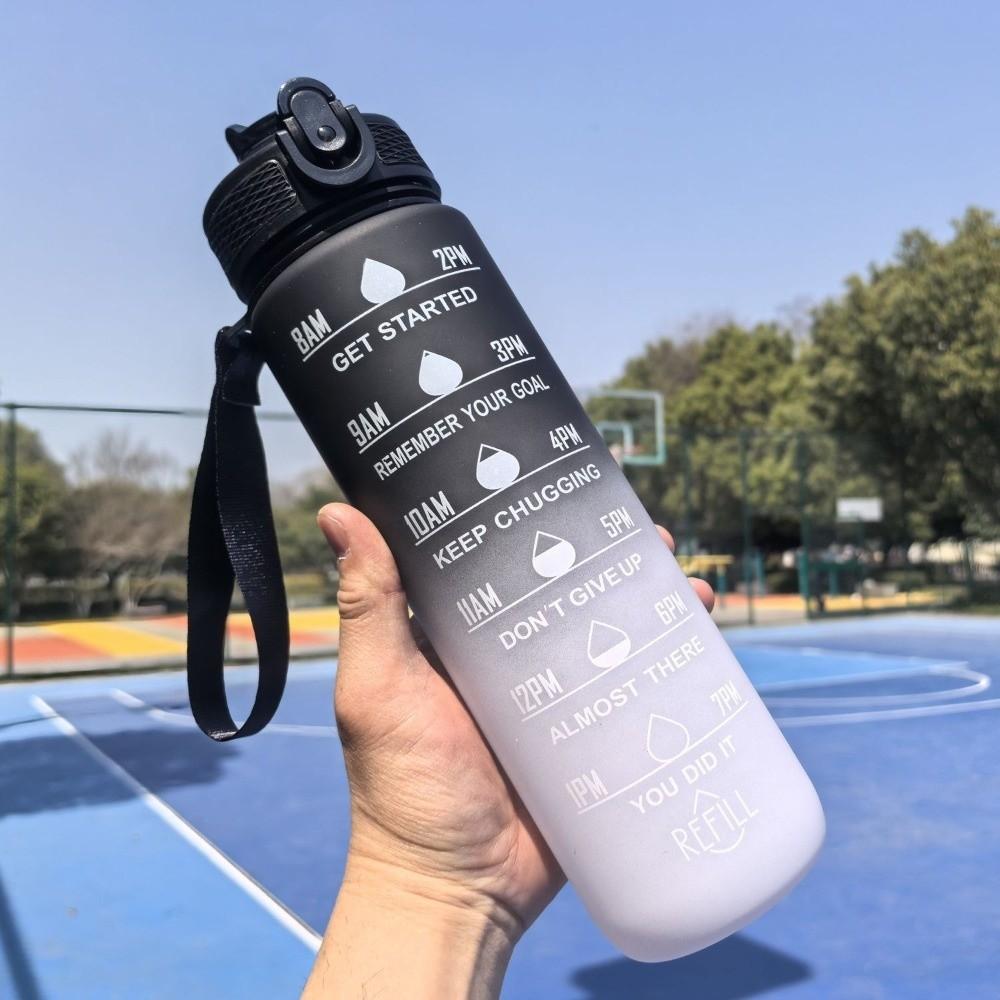 1000ML Sport-Wasserflasche mit Strohhalm Große Kapazität Plastik-Wasserflasche mit Strohhalm Reise