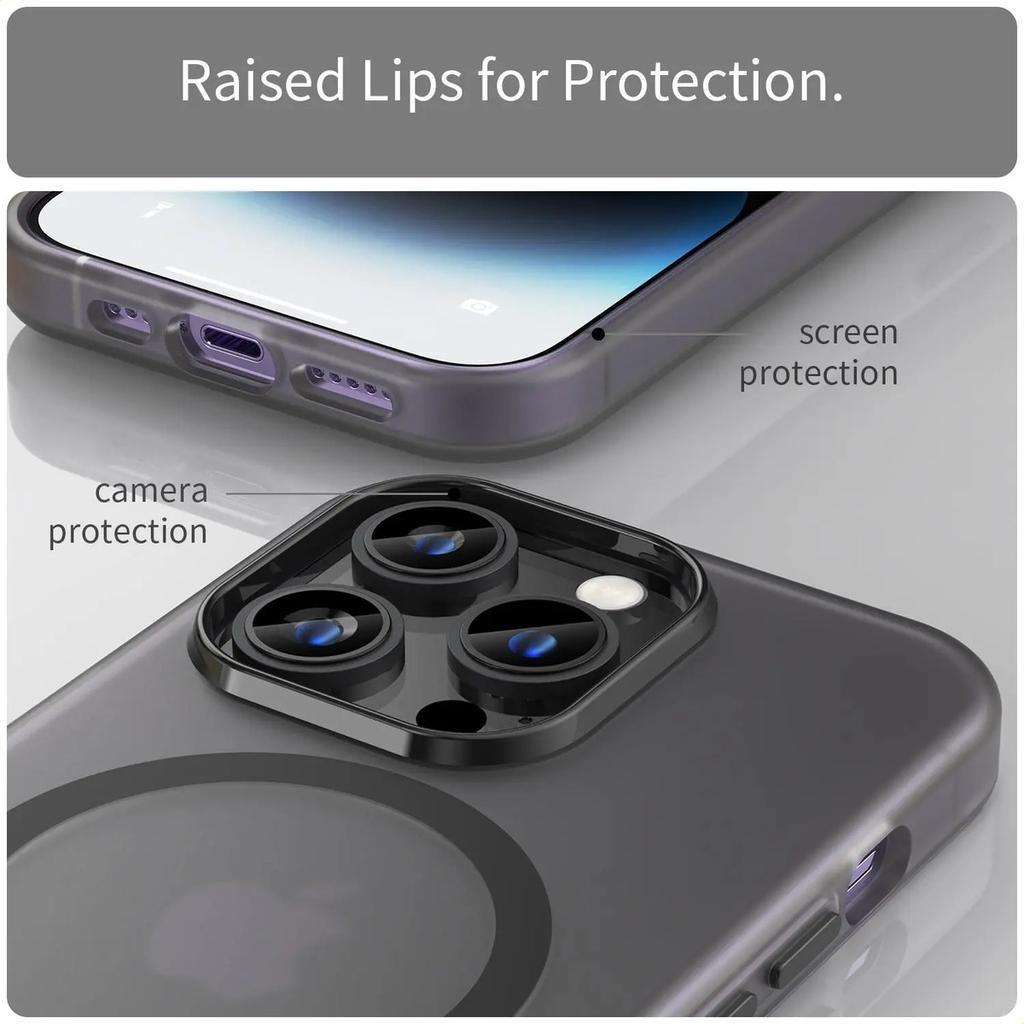 Magnetic Phone Case For iPhone 14 Pro Max Matte Magnetic Protective Cover