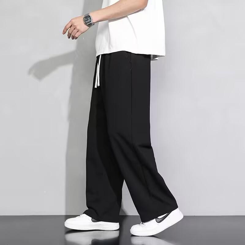 Pánské tepláky nadměrné velikosti, trendy, rovný střih - volné, lehké letní látka pro všestranné ležérní a sportovní nošení