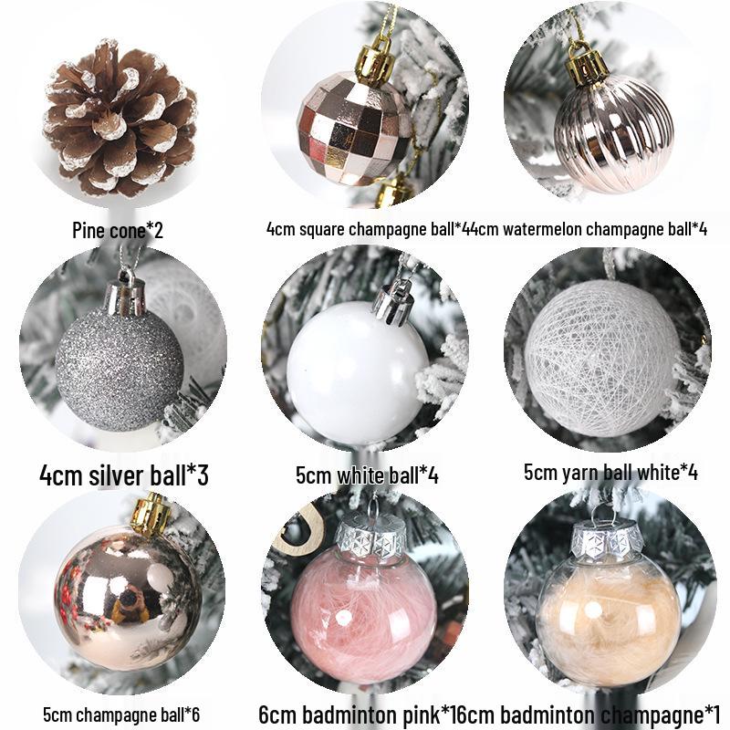 45cm Snow-Flocked Christmas Tree Set with DIY Ornaments - Perfect for Holiday Decor