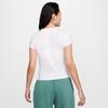 NIKE Spring And Summer Women's Short-Sleeve Round Neck T-Shirt, Sports Casual, Slim-Fit FV5509-100, White