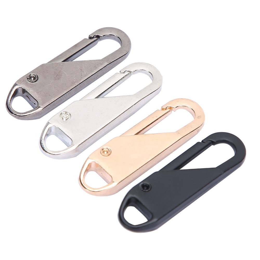 12pcs Detachable Metal Material Zipper Slider Head Oval Shape 4 Color Set Zipper Pull Tab Zipper Repair Kit For Backpacks