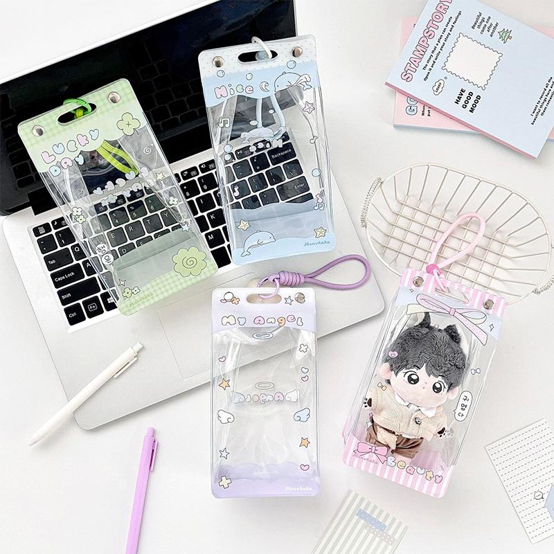 Cute Bow Bag Pendant Accessories Cute Fashion Transparent Pvc Doll Storage Bag Student Backpack Pendant Girls Gifts