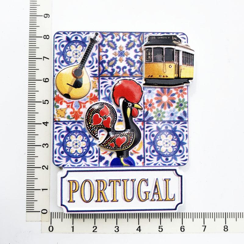 Portugal Fridge Magnets Creative Mosaic Lisbon Cock Tourist Souvenirs Refrigerator Magnetic Stickers Wedding Gifts