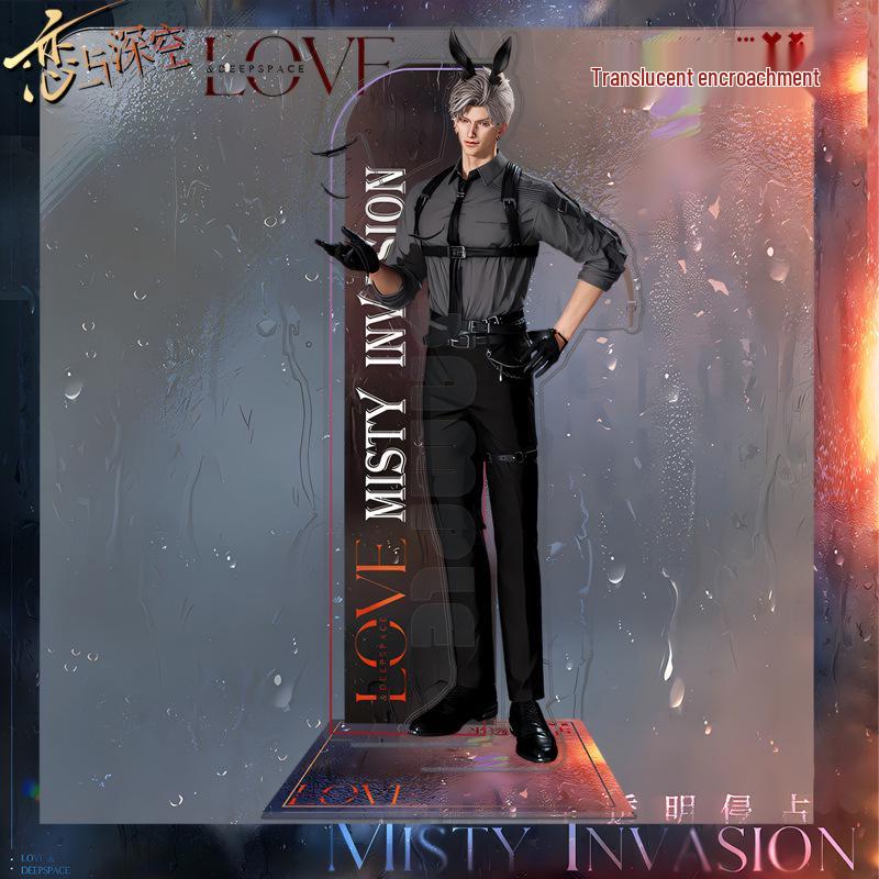 Double-Sided Flashing Badge: Love & Deepspace Acrylic Standee with Qin Che, Shen Xinghui, Li Shen & Qi Yu Charms