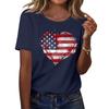 Women's Fashion Casual Printed Short Sleeve Round Neck Pullover Tops