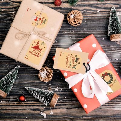 Christmas Labels Stickers Adhesive Winter Wrapping Decoration Decorative Sticker For Envelopes Cards Party Favor Family