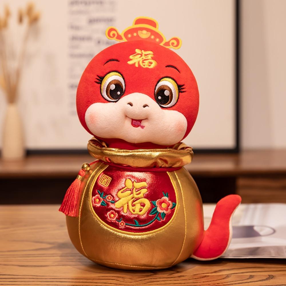 

Мягкая игрушка «Змея год» Плюшевая игрушка Lucky Bag Lucky Snake Doll Plushies Children 18cm красный