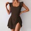 Maillot de bain une pièce à manches volantées et jupe Maillot de bain modeste