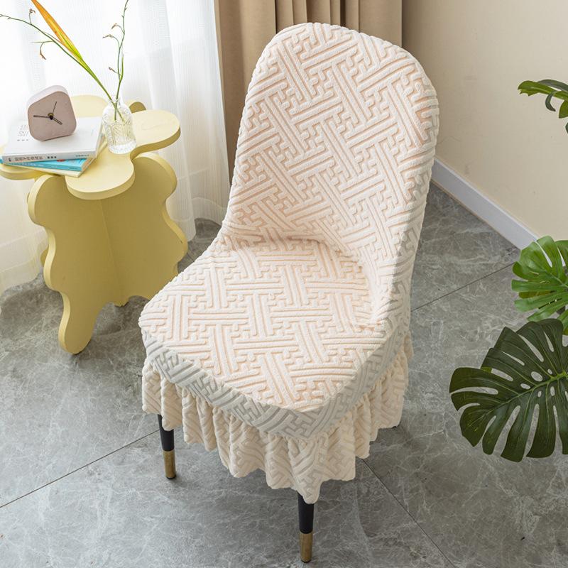 Universal Large Curved Chair Cover Seat Dining Table Back Cover Stool Cover Integrated Household