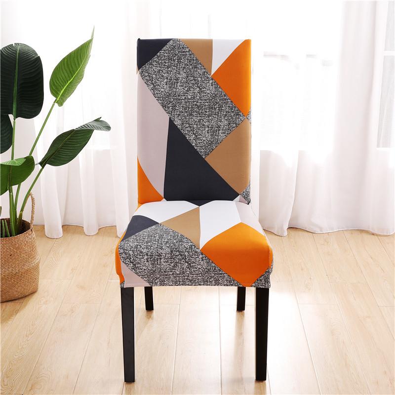 

Big Elastic Chair Cover Universal Dining Seat Slipcovers Printed Chair Covers For Kitchen Living Room Banquet El Home Decor Universal Size 1PC