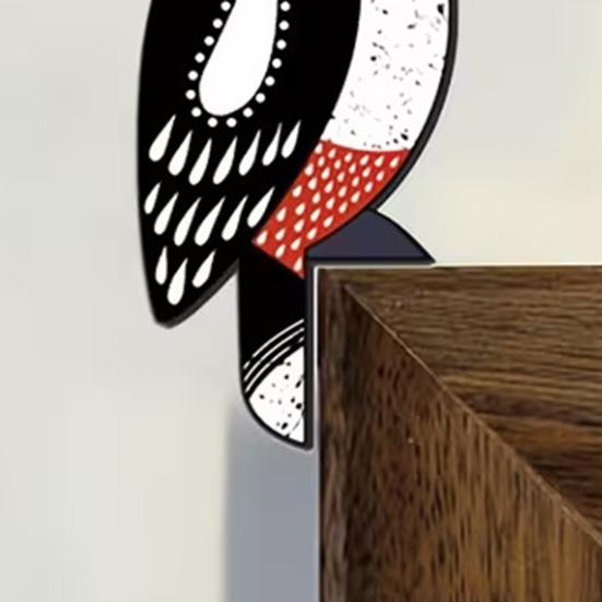 1 Pair Wooden Bird Door Topper Rustic Bird Door Corner Frame Sign for Kids Room Doorway Wall Decor Housewarming Gift for Family Couples Nature Lovers