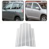 8Pcs Window Decoration Side Door Frame Cover Silvery Center Pillar Sticker for Toyota RAV4 XA30 2006-2012