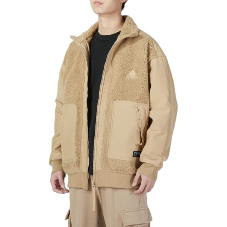 Adidas Jackets Men's Khaki Stand Collar Moderate Other HP1391