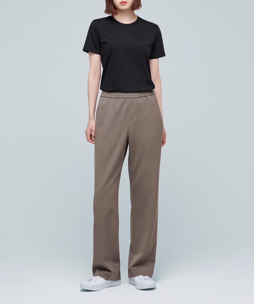 MUSINSA STANDARD Genderless Wide Elastic Waist Slacks [Dusty Beige]