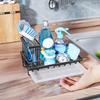 Kitchen Sink Sponge Holder with Drip Tray Stainless Steel Sink Caddy Organizer Non-Slip Pads Countertop Storage for Sponges Dish Soap Brushes