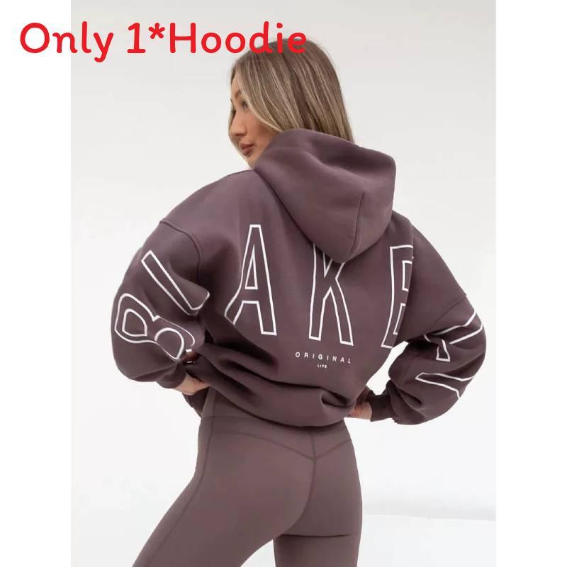Sweat à capuche imprimé style Hip Hop pour femme en polyester épais pour un style décontracté de rue