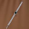 Exquisite Heart Zircon Bracelet: Fashionable European & American Style, Versatile High-Class Pure Copper Accessory