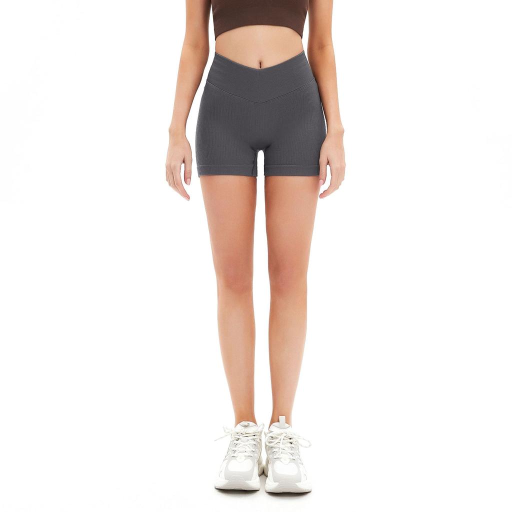 Yoga Shorts, Fitness Pants, Women'S V-Shaped Waist, Threaded Elastic Running Shorts, Jump Rope Shorts, Women'S Shorts