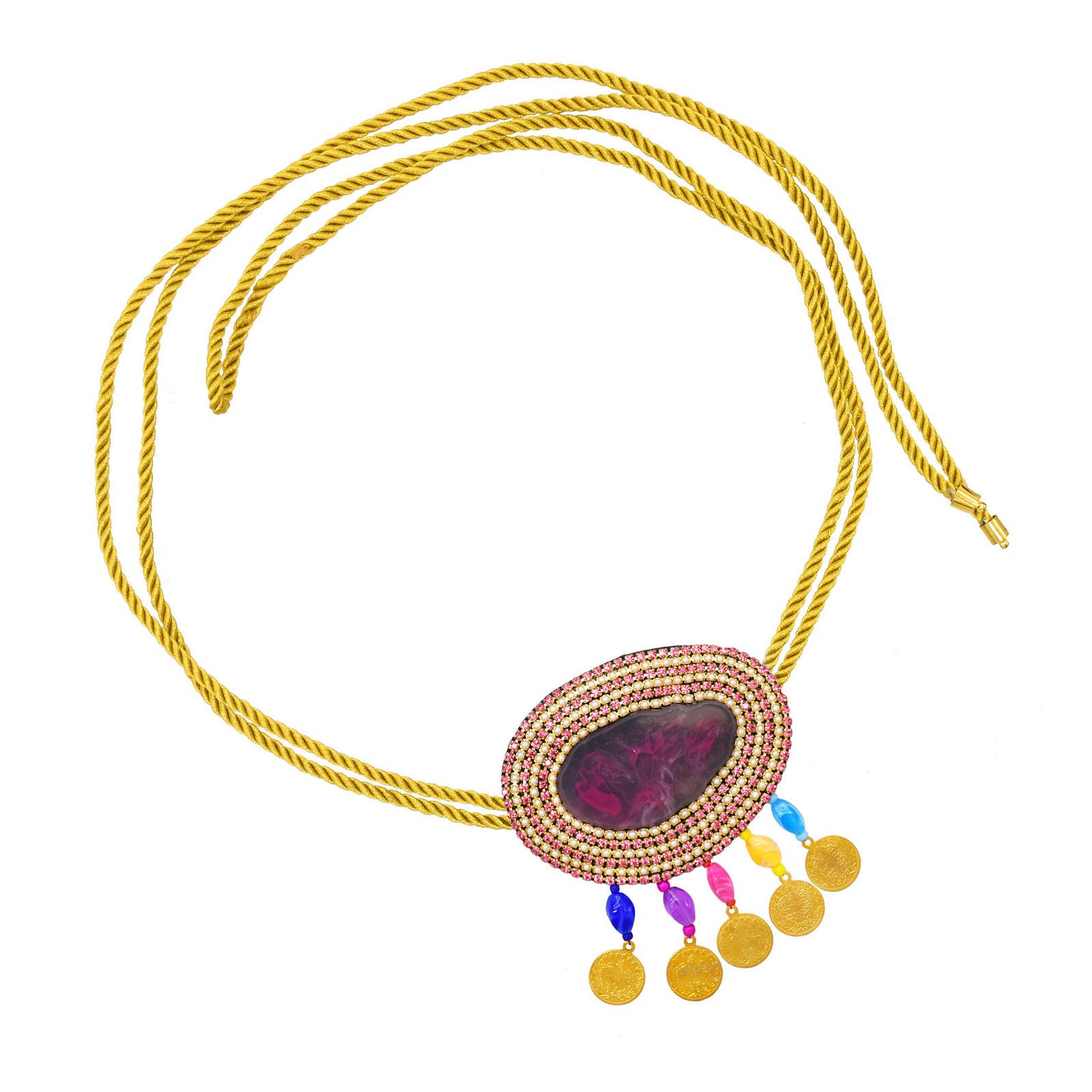 

Stylish Bohemian Rope Waist Chain with Sparkling Rhinestones Designed for Versatile Wear at Music Festivals or Beach Vacations