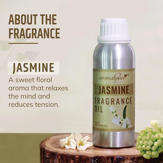 Aromahpure Jasmine Aroma Oil | 250ml Undiluted & Natural | Long-Lasting Scent for Aromatherapy, Candle & Soap Making, Room Freshener