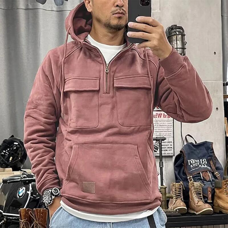 Spring Vintage Men Hoodie Sweatshirt Man Clothing Men Streetwear Oversized Hooded Pullover Male Retro Harajuku Solid Color Hoody