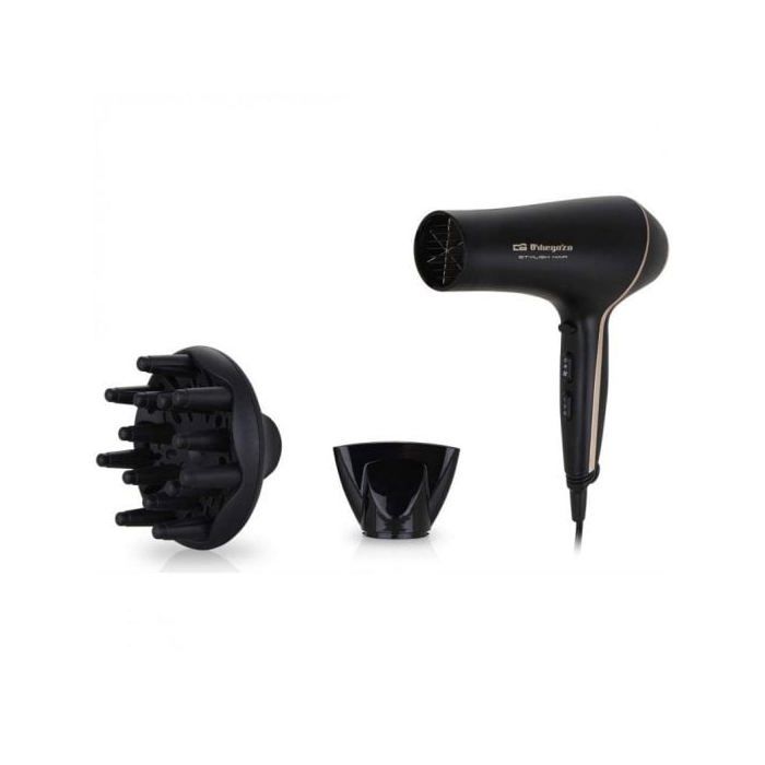 Sèche-cheveux - ORBEGOZO - SE 2065 - 2000W - 3 Températures - 2 Vitesses - Accessoires Inclus