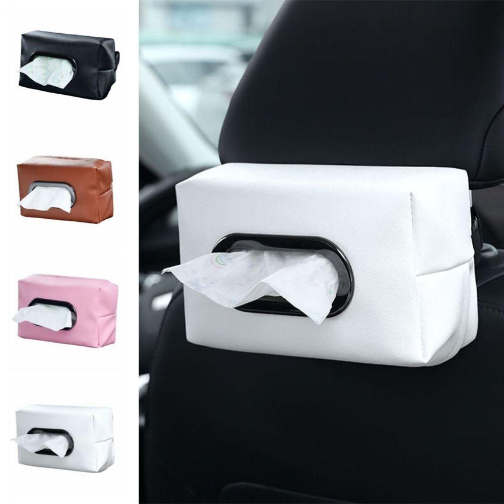 Practical Car Seat Back Tissue Bag PU Leather Tissue Storage Box  Car Interior Accessories