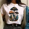 Mushroom t shirt women streetwear comic funny Tee female Y2K tops Japanese comics graphic clothing Retro round neck print TShirt