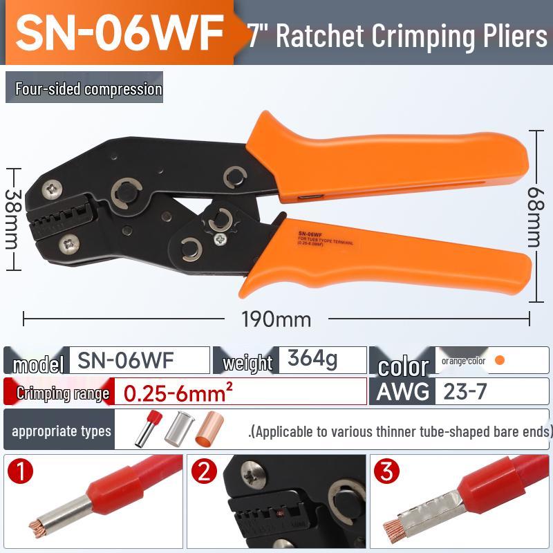 European Pin-Type Pre-Insulated Copper Ferrule Wire Connectors with Crimping Pliers