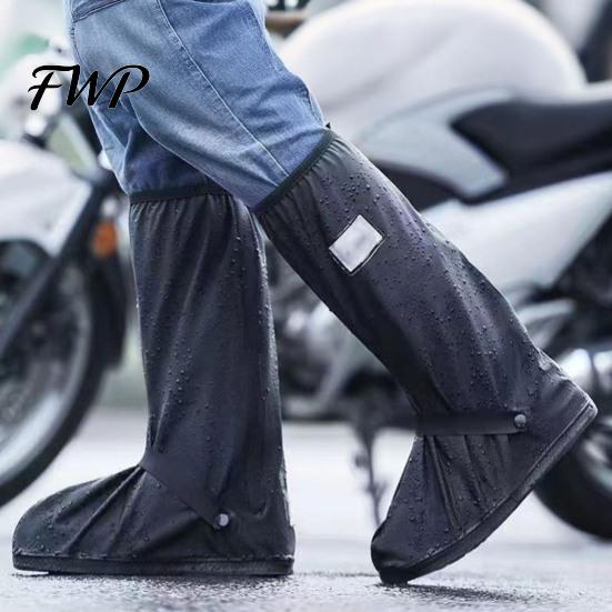 Rain Shoe Protectors 1 Pair Waterproof Covers, Reusable Boot Cover Anti-slip Covers with Side Zipper, Reflector, Anti-Slip for Men Women Large Opening