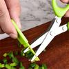 Multi-functional multi-layer stainless steel kitchen scissors, green onion chopper, herb and spice cooking tool scissors