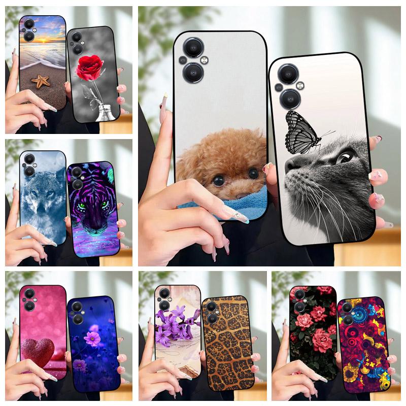For Oppo Reno 7 8 Lite Reno7 Z 5G Case F21 Pro 5G CPH2341 Stylish Painted Cover Soft Silicone TPU Phone Cases For Oppo A96 5G