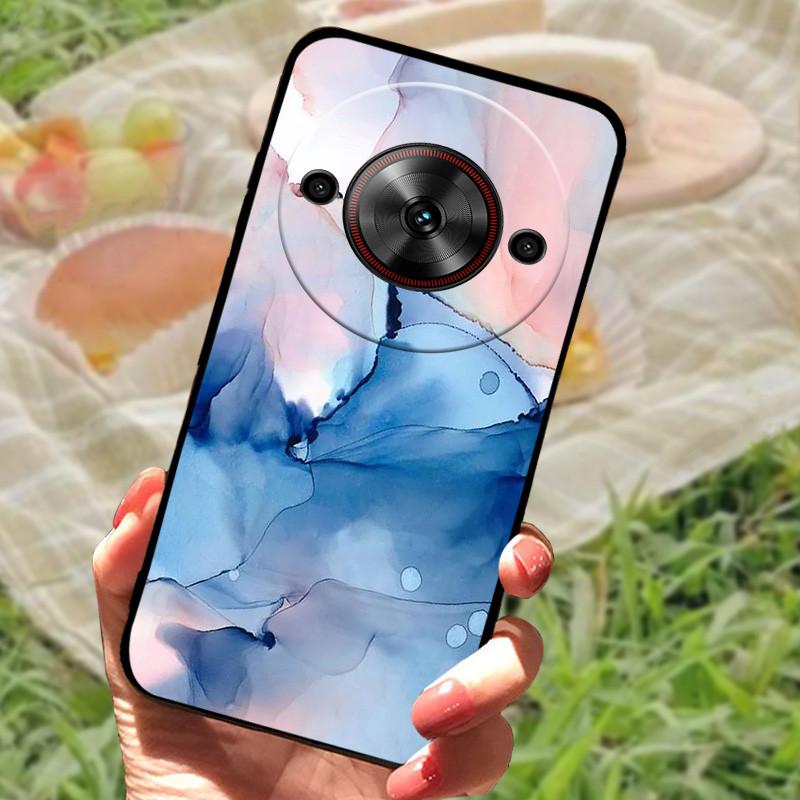 For ZTE Nubia Focus 5G Case Cover For Nubia Focus 5G Silicone Soft Marble Black Bumper Coque for ZTE Nubia Focus 5G Protective