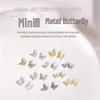 20-Piece Minimalist 3D Butterfly Nail Art Decorations in Gold & Silver