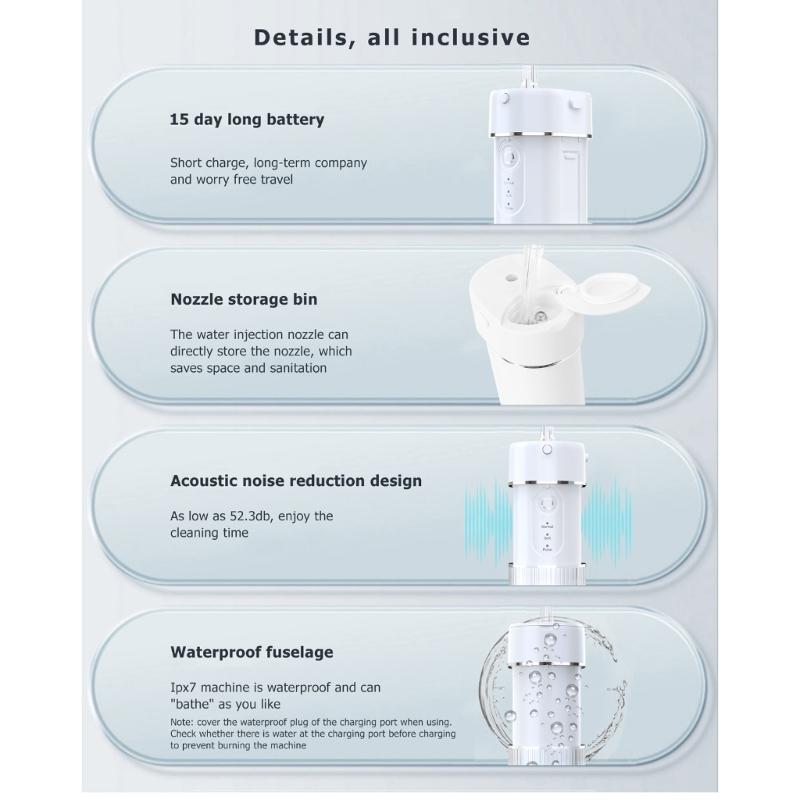 Wireless Dental Irrigator Water Flosser with 3 Modes 190ml Interdental Cleaner