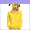 Kurtka Anime Pokemon Cosplay Bluzy z Kapturem Pikachu z Urocymi Uszami i Ogonem