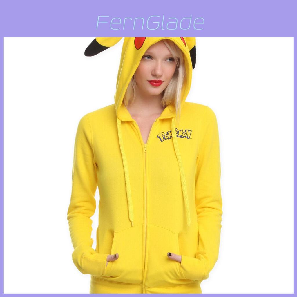 Pokemon Anime Jacket Cosplay Pikachu Hoodies With Adorable Ears And Tail Design